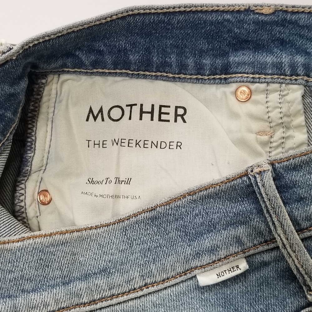 NWT Mother Denim The Weekender Flare Stretch Jeans in Shoot To Thrill 26, 27 - Picture 14 of 16